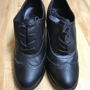 Torrid Black Lace-Up Vintage-Looking Platforms